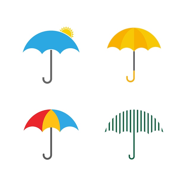 parasol logo ikona szablon wektor