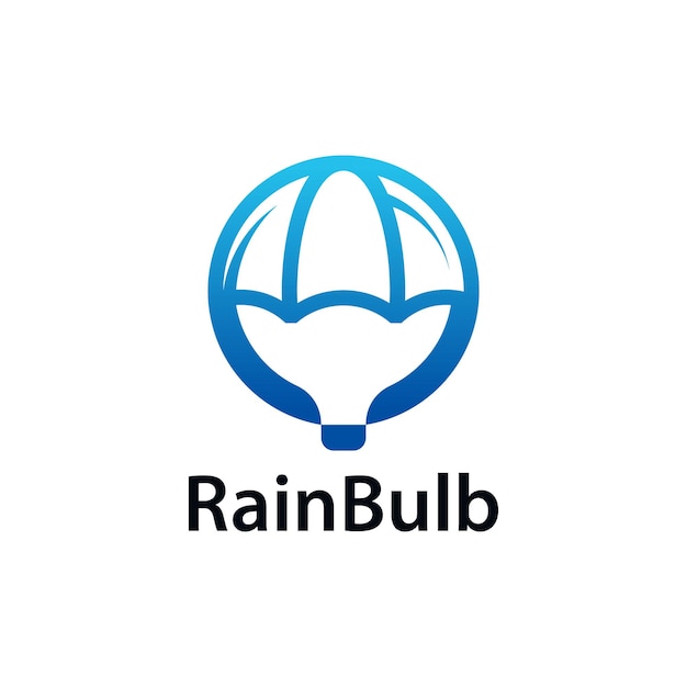 Plik wektorowy parasol żarówka elektryczna linia zarys ikona logo design