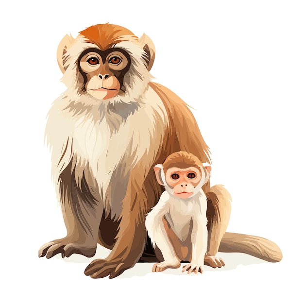 Plik wektorowy parent_and_child_of_monkey_vector_illustrated