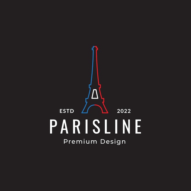 Plik wektorowy paris tower line logo ilustracja wektorowa projekt