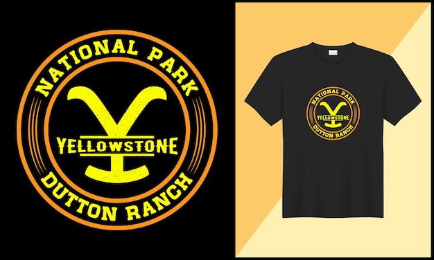 Park Narodowy Yellostone T Shirt Ilustracja Retro Typografia Projekt Koszulki