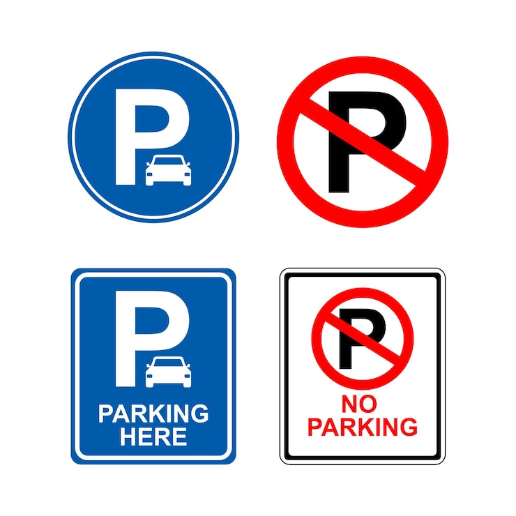 Wektor parking i brak znaków parkingowych