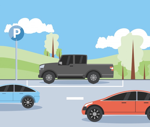 Parking strefy sceny miejskiej ilustracja