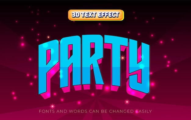 Party 3d edytowalny styl efektu tekstowego