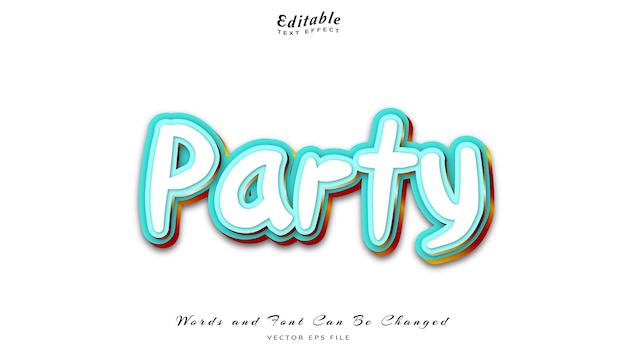 PARTY EDYTOWALNY EFEKT TEKSTOWY 3D