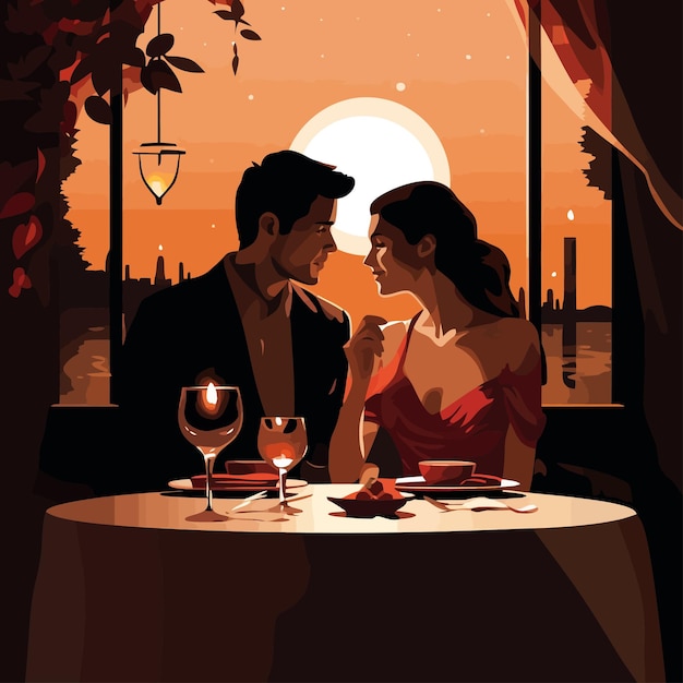 Plik wektorowy pary_ kolacja_romantyczna_kolacja_miłość_restauracja