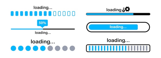 Pasek ładowania Proces ładowania Lub Instalacji Znak ładowania Aktualizacja I Aktualizacja Oprogramowania Systemowego Ikony Postępu Paska ładowania Wektorowego Postęp Pobierania Ilustracji Wektorowych