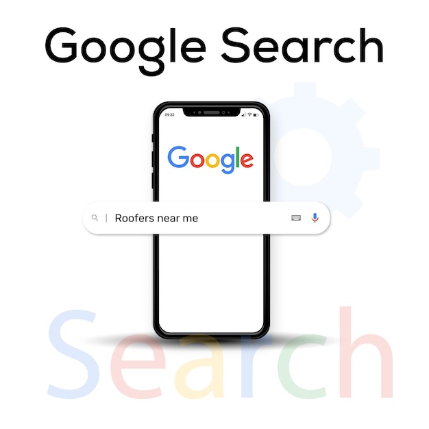 Pasek wyszukiwania Google, przeglądarka internetowa, mobilne szkło powiększające, koncepcja seo