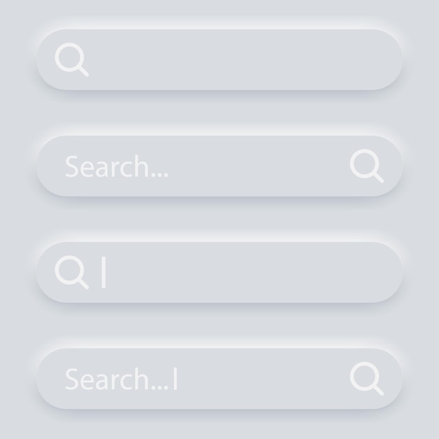 Pasek Wyszukiwania Przycisk 3d Ui Dla Okna Przeglądarki W Stylu Projektu Neumorficznego