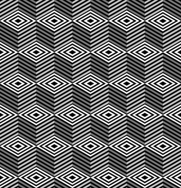 Pasiaste kostki bezszwowe wektor wzór Op-art ilustracja wektorowa