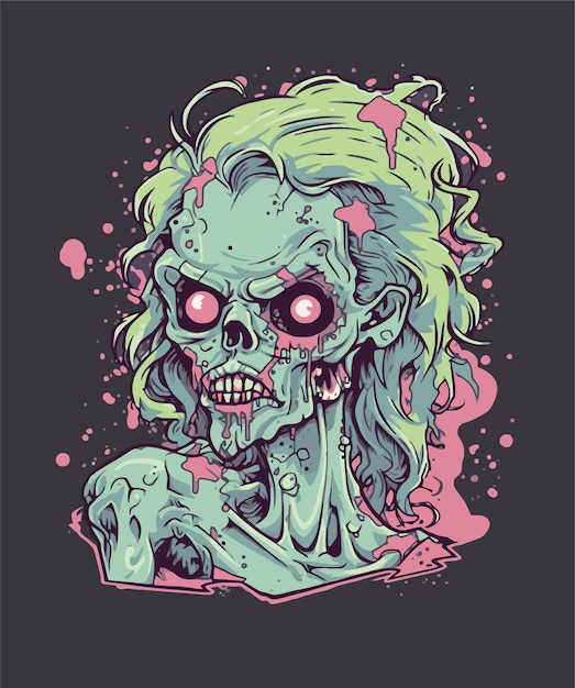 Pastel Goth Zombie T Shirt Projekt Wektor Png Pastelowe Dzieło Sztuki