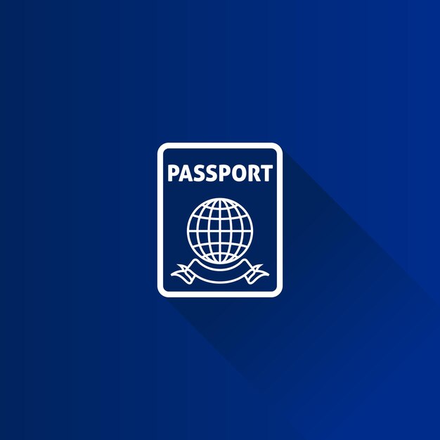 Paszport płaski kolor ikona długi cień ilustracji wektorowych