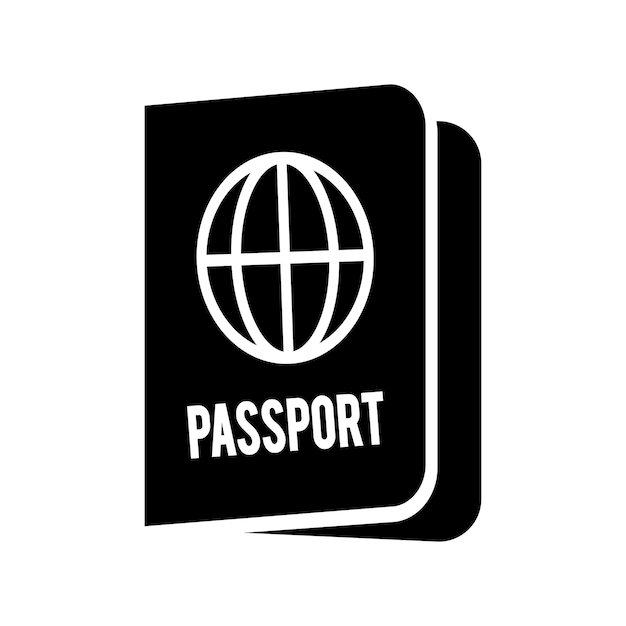 Paszport wektor ikona logo na białym tle ilustracja