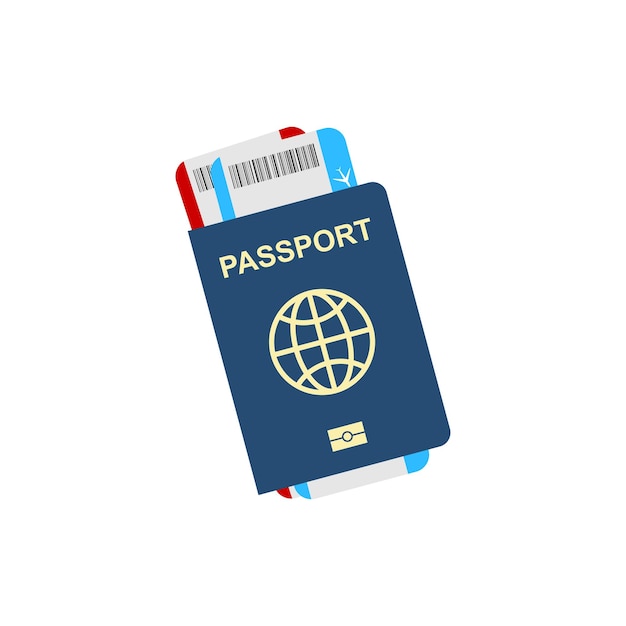 Paszport Z Biletami Na Białym Tle Wektor