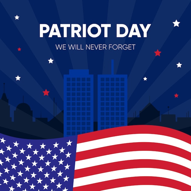 Patriot Day Celebration Square Banner Na Post W Mediach Społecznościowych Lub Kartkę Z życzeniami