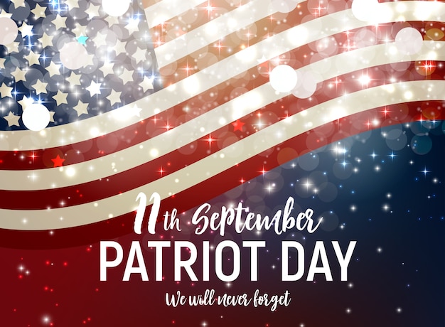 Patriot Day USA plakat tło. 11 września