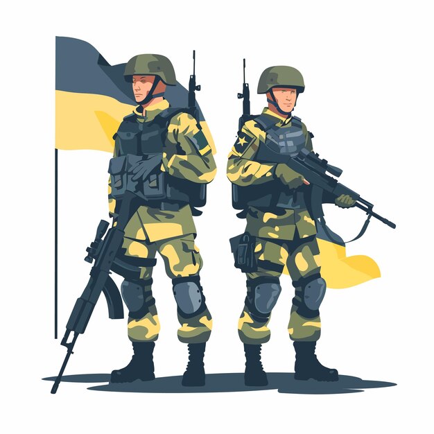 Plik wektorowy patriotic_ukrainian_soldiers_bold_vector