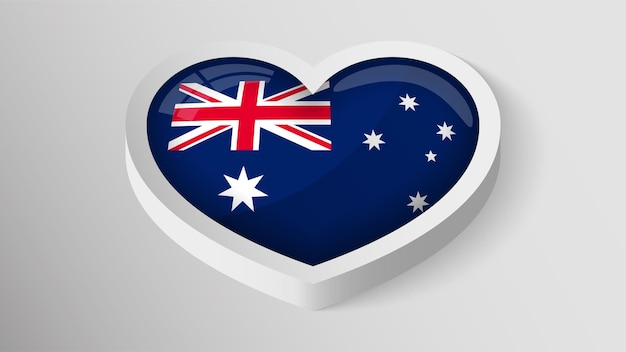 Patriotyczne Serce Z Flagą Australii Element Oddziaływania Na Użycie, Które Chcesz Z Niego Zrobić