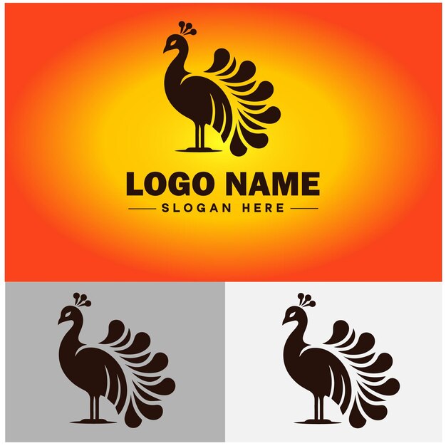 Plik wektorowy paw logo luksusowy styl ikona firmy marka biznes paw logo szablon edytowalny wektor