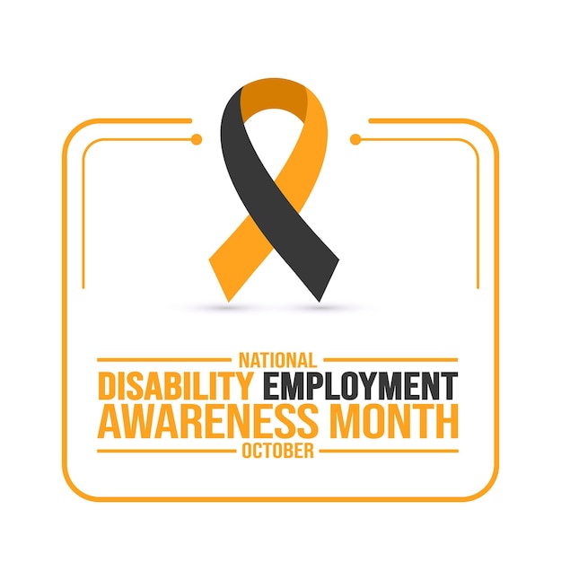 Plik wektorowy październik jest narodowym miesiącem świadomości zatrudnienia osób niepełnosprawnych, którego używa się w tle