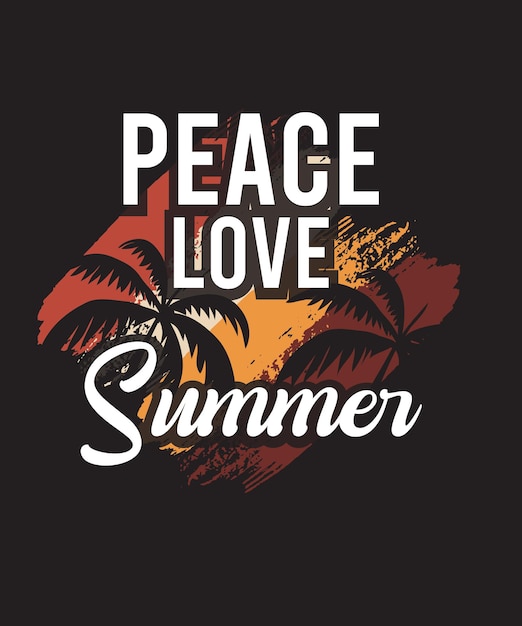 Peace Love Summer T Shirt Design, Summer Design