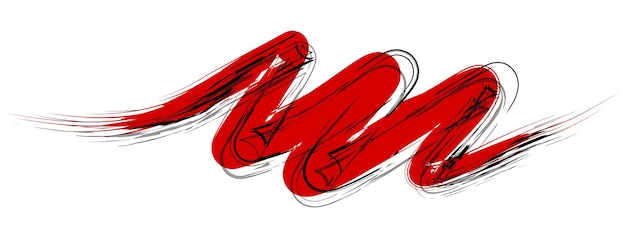 Pędzel farba atramentowa czarna czerwona plama obrysowa tekstura kaligrafii w japońskim chińskim stylu znaków
