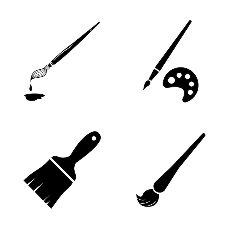 Wektor pędzel ikona logo wektor szablon projektu