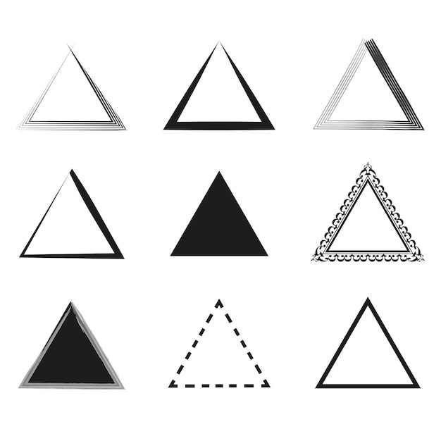 Pędzel trójkątów w stylu sztuki linii Geometryczny kształt ilustracji wektorowych