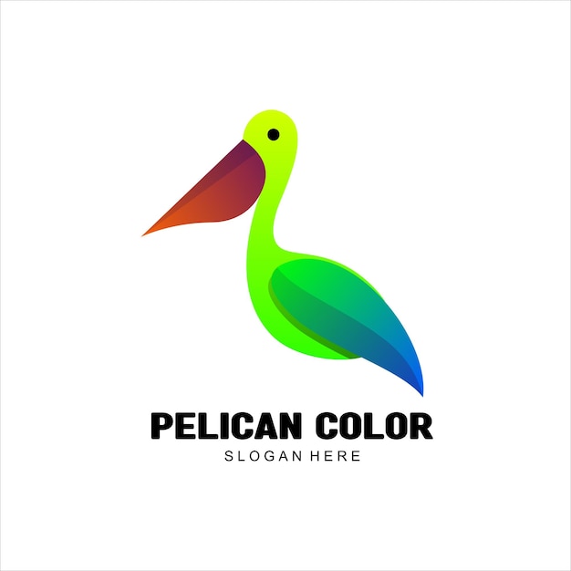 Pelikan Kolor Logo Projekt Kolorowy Gradient