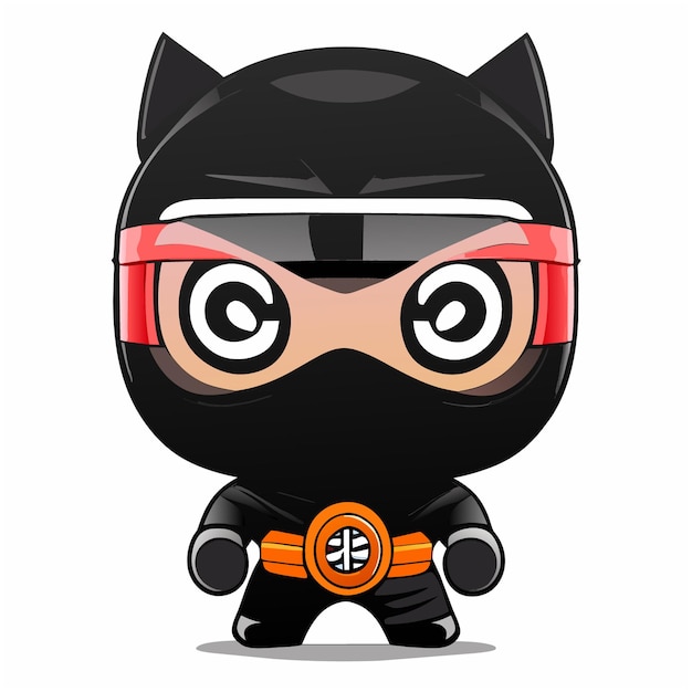 Plik wektorowy pełna grafika maskotki ninja do projektów projektowych