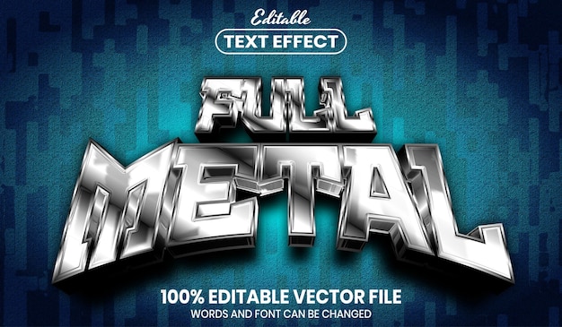 Pełny Tekst Metalowy, Edytowalny Efekt Tekstowy