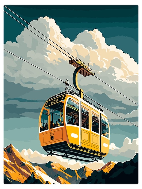 Plik wektorowy penkenbahn austria vintage plakat podróżniczy pamiątkowa pocztówka portret malarstwo wpa ilustracja