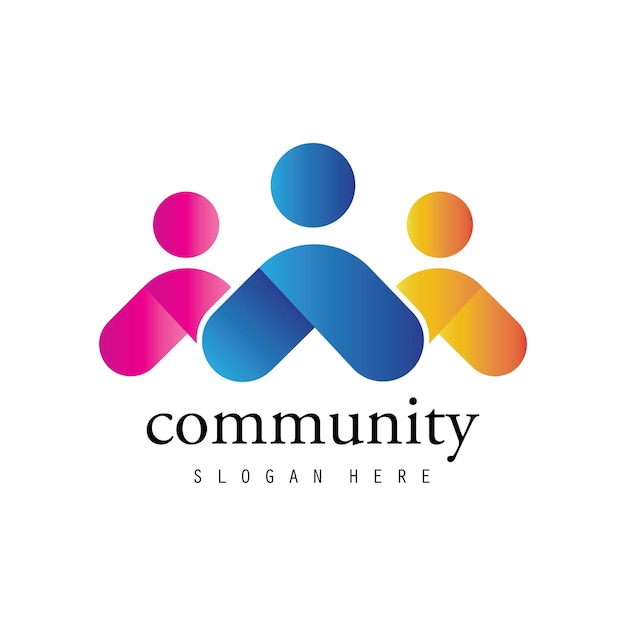 People logo design Community human Logo z gradientem koloru people logo design szablon wektorowy