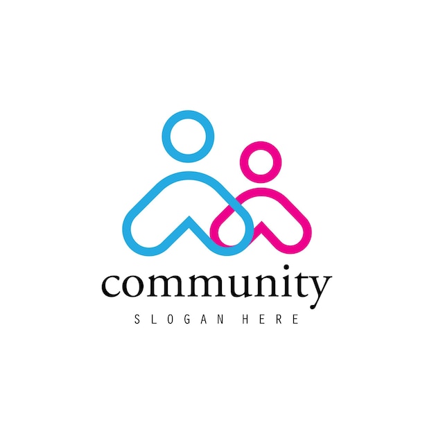 People logo design Community human Logo z gradientem koloru people logo design szablon wektorowy