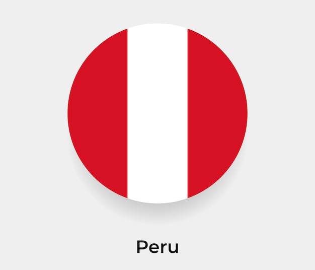 Peru Flaga Bańka Koło Okrągły Kształt Ikona Ilustracja Wektorowa