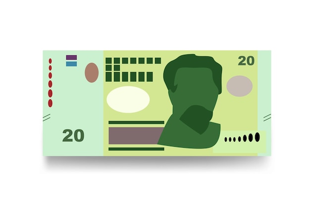 Peso Uruguayo Ilustracja Wektorowa Urugwaj Zestaw Pieniędzy Banknoty Papierowe Pieniądze 20 Uyu