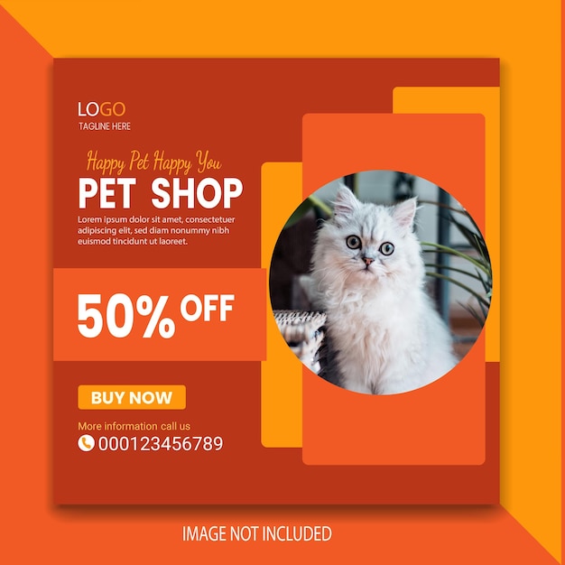 Plik wektorowy pet social media banner