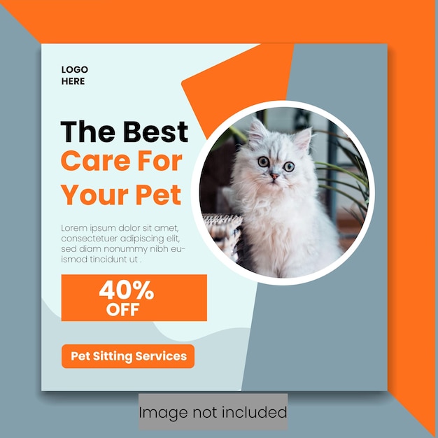 Plik wektorowy pet social media banner