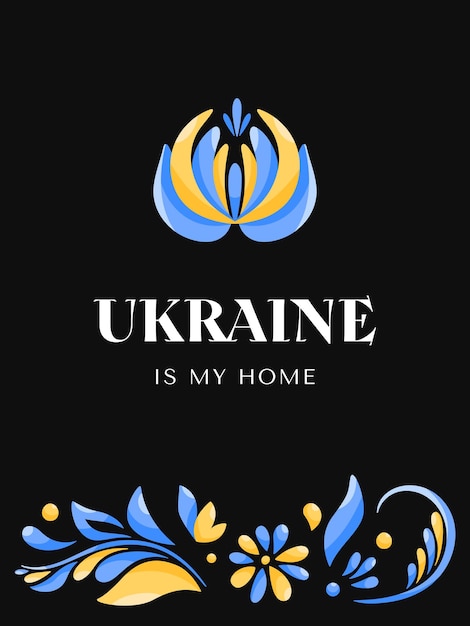 Petrykivka ornament ukraiński projekt szablonu plakatu