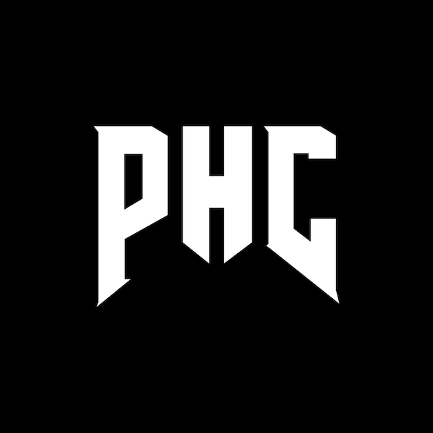 PHC logo dla firmy technologicznej PHC logo czarno-białe kombinacja kolorów PHC logo PHC wektor PHC projekt PHC ikona PHC alfabet PHC typografia logo projekt