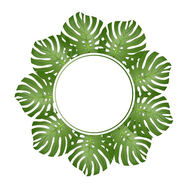 Philodendron Monstera Leaf Banner Wreath