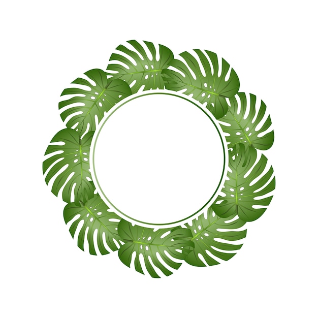 Philodendron Monstera Leaf Banner Wreath