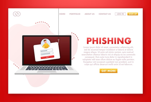 Phishing Internetowy Zhakowany Login I Hasło Ilustracja Wektorowa