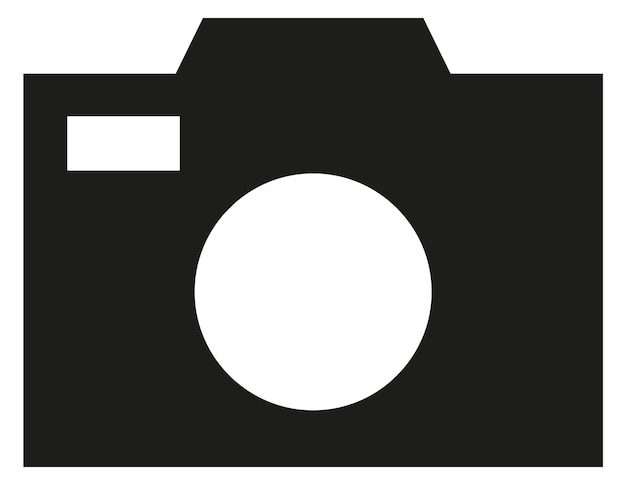 Photocamera Czarna Ikona Retro Sesja Zdjęciowa Symbol