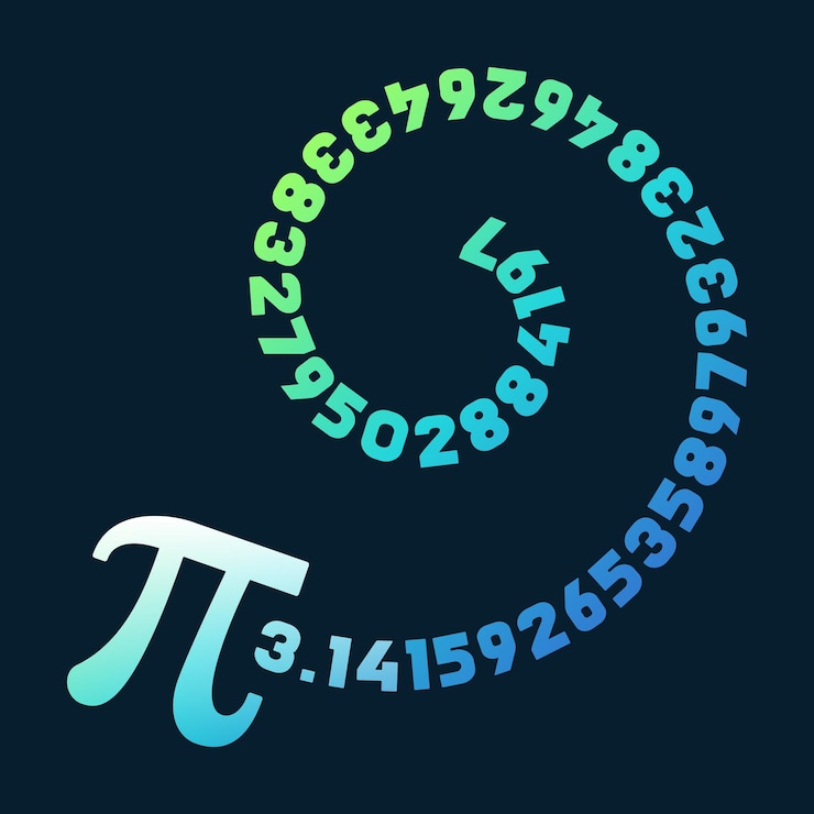 Wektor pi 314 wektor spiralny irracjonalny mumber matematyka kolorowa ilustracja matematyka i nauka baner