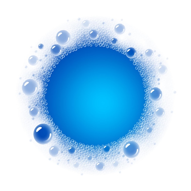 Plik wektorowy pianka mydlana nakładająca się na tło w kolorze błękitnej wody