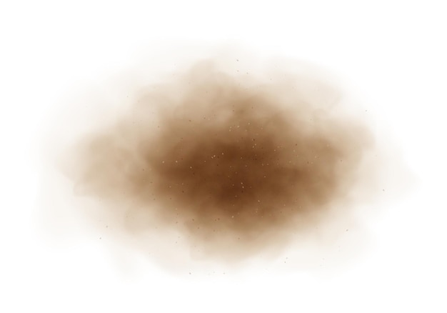 Piaskowa Chmura Burza Piaskowa Brudny Kurz Lub Brązowy Dym Efekt Ciężkiego Gęstego Smogu Realistyczna Ilustracja Wektorowa