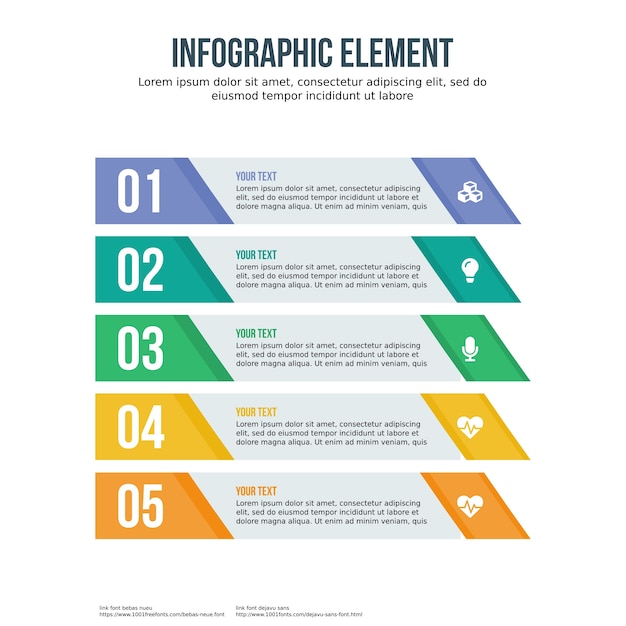 Pięć Element Infographic Szablonu