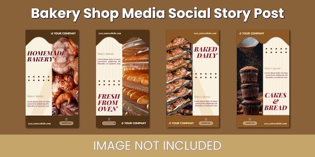 Plik wektorowy piekarnia sklep media historia społecznościowa post