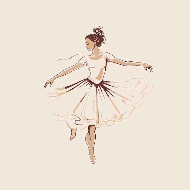 Plik wektorowy piękna balerina w białym tutu ilustracja wektorowa